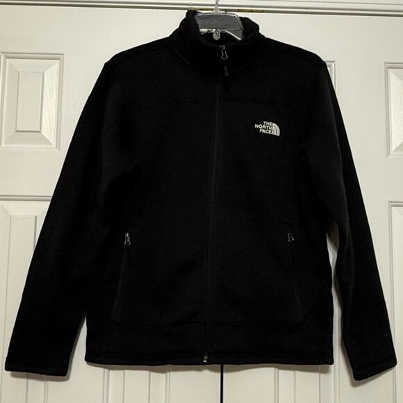 The North Face Men's Black Knit Fleece Zip Up Jacket, Size M - Picture 1 of 6